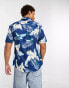 Фото #2 товара Only & Sons short sleeve shirt with palm print in navy