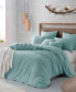 Фото #2 товара Microfiber Washed Crinkle Duvet Cover & Shams, Twin/Twin XL