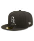 Фото #1 товара Men's Black Colorado Rockies Team Logo 59FIFTY Fitted Hat