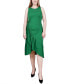 Фото #1 товара Petite Sleeveless Asymmetrical Ruched Dress