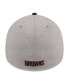 Men's Heather Gray, Brown Cleveland Browns Striped 39THIRTY Flex Hat