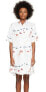 Фото #1 товара Jeremy Scott 243302 Womens Doll Face Collared Shift Dress White Size 2 US
