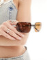 Monki rimless wide sunglasses in brown