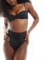 Фото #2 товара ASOS DESIGN Maya mix and match deep band high leg high waist bikini bottom in black