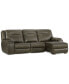 Фото #2 товара Hansley 3-Pc Zero Gravity Leather Sofa with 2 Power Recliners and Chaise, Created for Macy's