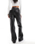 Фото #3 товара River Island straight leg PU trouser with studded detail in black