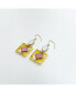 Pink and White Art Deco Earrings - фото #2