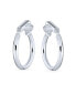 ფოტო #3 პროდუქტის Classic Basic Simple Polished Tube Lightweight Clip On Hoop Earrings For Women Non Pierced Ears .925 Sterling Silver .75 Diameter
