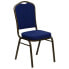 Фото #4 товара Hercules Series Crown Back Stacking Banquet Chair In Navy Blue Patterned Fabric - Gold Vein Frame