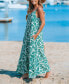 Women's Green Tropics Sleeveless Flowing Maxi Beach Dress Зеленый, Small - фото #2