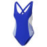 Puma One Piece Mixed Media Swimsuit Womens Blue Casual Athletic 85925402