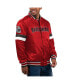 ფოტო #1 პროდუქტის Men's Red Tampa Bay Buccaneers Home Game Satin Full-Snap Varsity Jacket