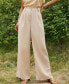 Women's Apricot Tonal Stripe Straight Leg Trousers