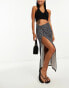 ASOS DESIGN textured twist detail midi sarong in mono spot