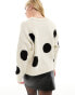 Stradivarius oversized jumper in spot print