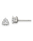 Stainless Steel Polished Triangle CZ Stud Earrings