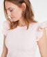 Фото #3 товара Women's Ruffle-Sleeve Knit Top, Created for Macy's