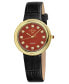 ფოტო #1 პროდუქტის Women's Arezzo Black Leather Watch 33mm