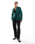 ASOS DESIGN super skinny smoking jacket in dark green