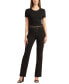 Juniors' Scuba Double-Belt Flared-Leg Ankle Pants