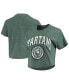 Фото #1 товара Women's Green Michigan State Spartans Edith Vintage-Like Burnout Crop T-shirt