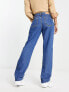 Фото #5 товара NA-KD x Rianne Meijer straight jeans with raw him in blue wash