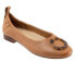 Trotters Gia Ornamen T2324-215 Womens Brown Wide Leather Ballet Flats Shoes