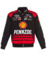 Фото #2 товара Men's Black Joey Logano Shell Pennzoil Twill Driver Uniform Full-Snap Jacket