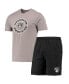 ფოტო #1 პროდუქტის Men's Black, Gray Brooklyn Nets T-shirt and Shorts Sleep Set