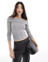 Stradivarius bardot top in grey