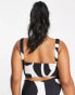 Фото #2 товара ASOS LUXE Curve co-ord tailored bralet in black & white swirl print