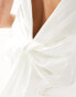 Фото #8 товара YAS Bridal deep v bow back mini dress in white - WHITE