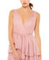 ფოტო #2 პროდუქტის Women's High Low Tiered Gown With Built In Bodysuit