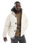 Фото #1 товара Jack & Jones hooded puffer jacket in off white