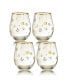 Фото #1 товара Plum Blossom Stemless 19 oz Wine Glasses, Set of 4