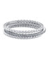 ფოტო #1 პროდუქტის Cubic Zirconia and Twisted Band Beaded Stackable Ring Trios in Gold Over Sterling Silver