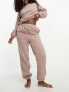 Фото #1 товара ASOS DESIGN lounge microfleece sweat & jogger set in mink