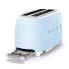 Фото #13 товара SMEG Four Slice Toaster Pastel Blue TSF02PBEU - 4 slice(s) - Blue - Steel - Buttons - Level - Rotary - China - 1500 W