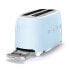 SMEG Four Slice Toaster Pastel Blue TSF02PBEU - 4 slice(s) - Blue - Steel - Buttons - Level - Rotary - China - 1500 W