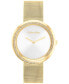 ფოტო #1 პროდუქტის Women's Gold-Tone Stainless Steel Mesh Bracelet Watch 34mm