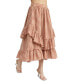 Women's Juni Tiered-Ruffle Gingham Midi Skirt Rust Cream, XL - фото #3