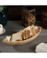 Wood Carved Boat Shaped Bowl Basket Rustic Display Tray