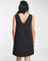 ASOS DESIGN nylon quilted mini pinny dress in black