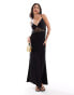 Фото #1 товара SNDYS satin cami lace insert backless maxi dress in black