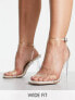 ASOS DESIGN Wide Fit Norton clear barely there heeled sandals