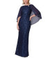 Petite Embellished Capelet Gown