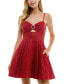 ფოტო #1 პროდუქტის Juniors' Glitter Rhinestone Sleeveless Fit & Flare Dress