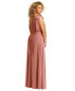 Фото #3 товара Plus Size Draped One-Shoulder Maxi Dress with Scarf Bow