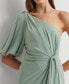 ფოტო #3 პროდუქტის Women's Jersey Tie-Waist Balloon-Sleeve Dress