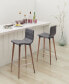 34" each, Set of 2 Wood, Polyester Jericho Counter Chair